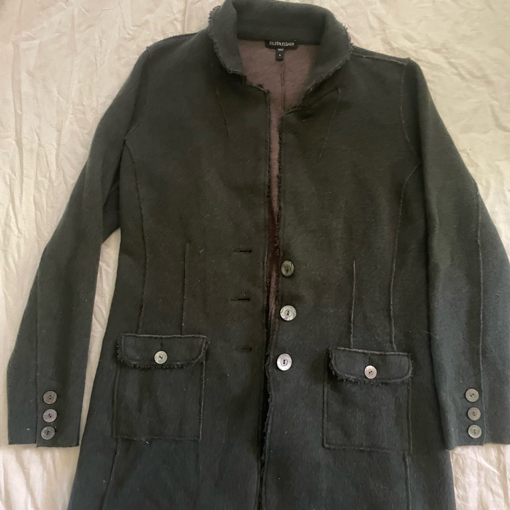 Eileen Fisher Women's Dark Green Trench Coat